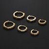 Brass Micro Pave Cubic Zirconia Hoop Earring WGD9084-07-1