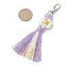 Flower Handmade Macrame Cotton Threads Pendant Decoration HJEW-JM02762-02-3