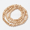 Electroplate Opaque Solid Color Glass Beads Strands EGLA-A034-P4mm-K07-3