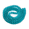 Frosted Transparent Glass Beads Strands X-GLAA-S031-8mm-37-01-2