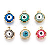 Epoxy Resin Enamel Evil Eye Charms RESI-T045-031A-2