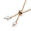 Natural Pearl & Glass Braided Slider Bracelet BJEW-N018-01D-2