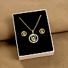 304 Stainless Steel Pendant Necklaces & Stud Earrings Sets WG82A44-27-1