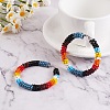 Boho Glass Seed Beaded Big Huggie Hoop Earrings for Women EJEW-SW00003-5