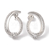 Brass Micro Pave Clear Cubic Zirconia Stud Earrings for Women EJEW-A110-04P-2