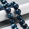 Natural Dyed Kyanite/Cyanite/Disthene Round Beads Strands G-N0150-05-12mm-01-2