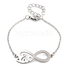 Non-Tarnish Stainless Steel Cable Chain Link Bracelets for Women Men STAS-Z061-01P-06-1