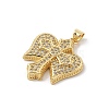 Brass Micro Pave Cubic Zirconia Pendants KK-U047-04G-2