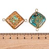 Dyed Natural Imperial Jasper Connector Charms G-B083-02G-3