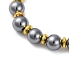 Natural Terahertz Stone & Non-Magnetic Synthetic Hematite 6mm Round Beaded Necklaces NJEW-H045-01-2