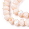Electroplate Opaque Solid Color Glass Beads Strands EGLA-A034-P8mm-L20-2