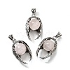 Natural Rose Quartz Round Pendants G-K339-03AS-08-1