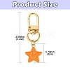 Star with Smiling Face Alloy Enamel Pendant Decorations HJEW-YW00010-01-3