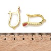 Brass Micro Pave Clear Cubic Zirconia Hoop Earring Findings EJEW-C185-01G-01-3