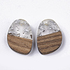 Transparent Resin & Walnut Wood Pendants RESI-Q210-006A-A02-2