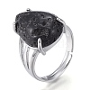 Adjustable Natural Lava Rock Finger Rings RJEW-F107-A10-2