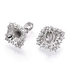 Rhodium Plated 925 Sterling Silver Micro Pave Cubic Zirconia Peg Bails STER-T004-53P-1