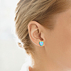 ANATTASOUL 8Pcs 4 Colors Iron Heart Stud Earrings for Women EJEW-AN0002-86-4