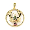 Real 18K Gold Plated Brass Micro Pave Cubic Zirconia Pendants KK-R159-37G-1