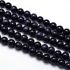 Synthetic Blue Goldstone Round Beads Strands G-O047-11-10mm-2