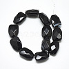 Natural Black Agate Beads Strands G-T122-01A-2