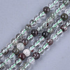 Natural Green Lodolite Quartz/Garden Quartz Beads Strands X-G-S333-6mm-036-1