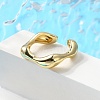 Rack Plating Brass Twist Wave Open Cuff Rings for Women RJEW-Q777-08G-2