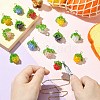 7Pcs 7 Colors Handmade Copper Wired Glass Beaded Fruits Pendants PALLOY-CJ00100-5