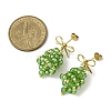 Christmas Bell Brass Dangle Stud Earrings EJEW-MZ00495-02-4