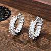 Brass Micro Pave Cubic Zirconia Huggie Hoop Earrings EJEW-K083-37P-B-4