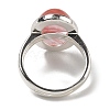 Cherry Quartz Glass Oval Adjustable Rings RJEW-K371-07S-22-4