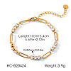 Brass Crystal Rhinestone Geometric Link Chain Bracelets for Women WGE9475-02-1