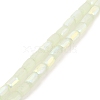 Frosted Imitation Jade Glass Beads Strands GLAA-P058-07A-07-1