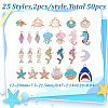 50Pcs 25 Styles Ocean Theme Alloy Enamel Pendants ENAM-HY0001-54-2