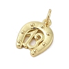 Horse Shoe Rack Plating Brass Pendants KK-Z074-34G-2