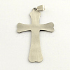 Non-Tarnish 201 Stainless Steel Cross Stamping Blank Tag Big Pendants STAS-S030-06-2