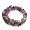 Natural Purple Phantom Quartz/Purple Lodolite Quartz Beads Strands G-L661-A01-5mm-5