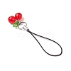 Cherry Glass & Acrylic Mobile Straps HJEW-JM02934-01-4