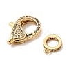 Brass Clear Cubic Zirconia Lobster Claw Clasps X-KK-Z078-50G-2