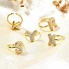 26Pcs Brass Micro Pave Clear Cubic Zirconia Open Cuff Rings RJEW-R218-01G-5