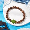 Wood Stretch Bracelets BJEW-JB11095-04-2