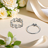 2 Set Heart Alloy Finger Cuff Ring Sets RJEW-LP0003-47-3