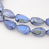 Teardrop Electroplate Rainbow Plated Glass Beads Strands X-EGLA-P013-F05-2