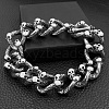 Alloy Skull Link Chain Bracelets PW-WG6AFD9-01-2