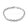 304 Stainless Steel Coffee Bean Chain Bracelets for Women Men BJEW-F488-01P-01-2