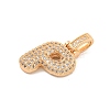 Brass Micro Pave Clear Cubic Zirconia Pendants KK-B099-01G-P-2