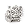 Brass Micro Pave Clear Cubic Zirconia Slide Charms ZIRC-I068-34P-2