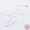 925 Sterling Silver Box Chain Necklaces STER-F039-40cm-03RG-1