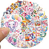 50Pcs Colorful Cute Elephant Cartoon Stickers PW-WGF8BEF-01-3