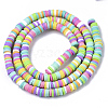 Handmade Polymer Clay Bead Strands CLAY-S094-4mm-A04-2